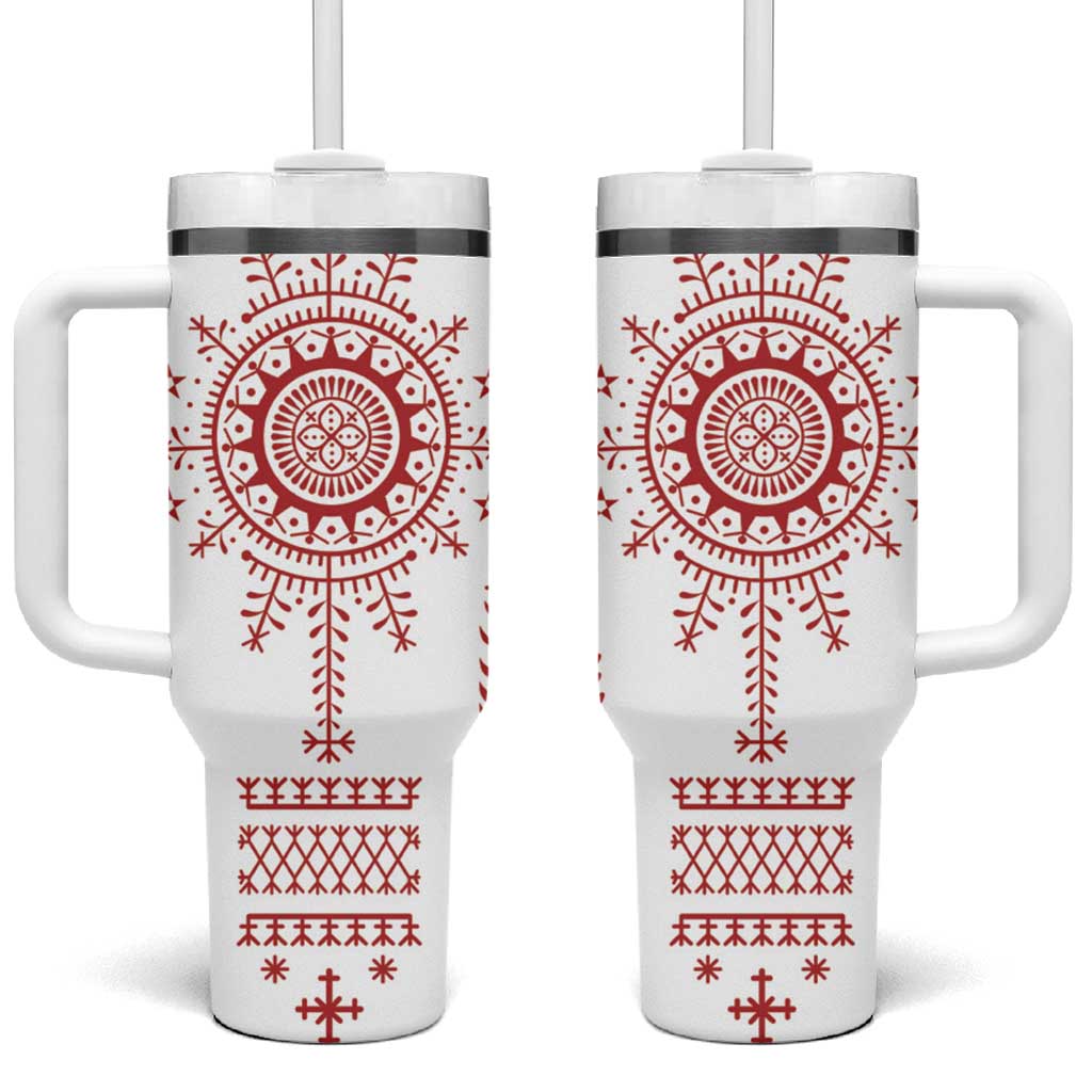 Croatia Sicanje Tattoo Kolo Inspired Tumbler With Handle - Wonder Print Shop