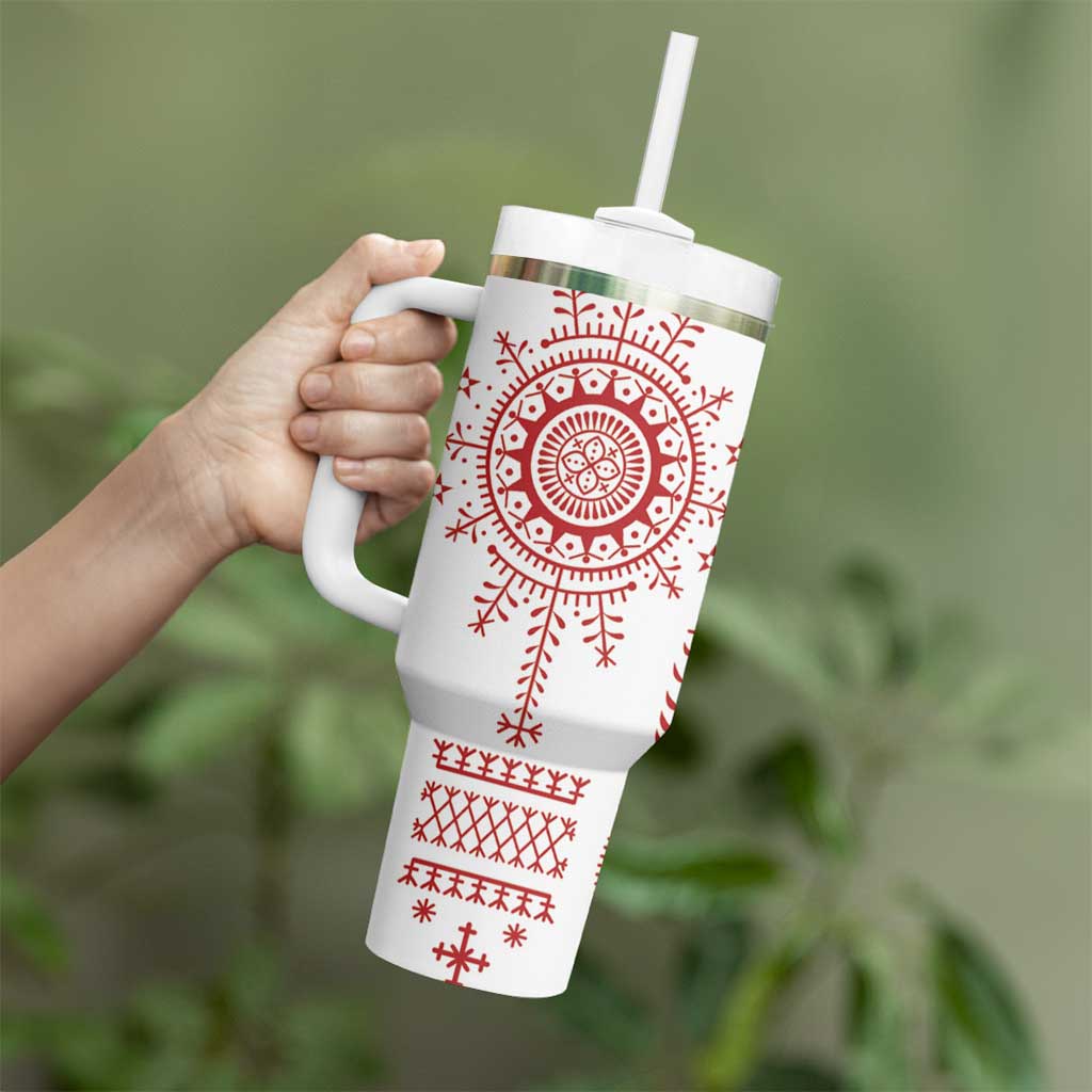 Croatia Sicanje Tattoo Kolo Inspired Tumbler With Handle - Wonder Print Shop