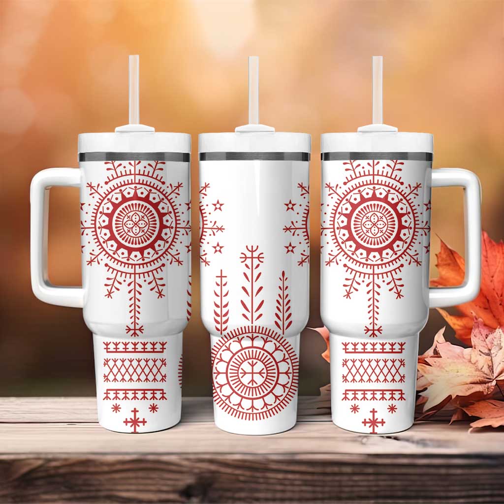 Croatia Sicanje Tattoo Kolo Inspired Tumbler With Handle - Wonder Print Shop