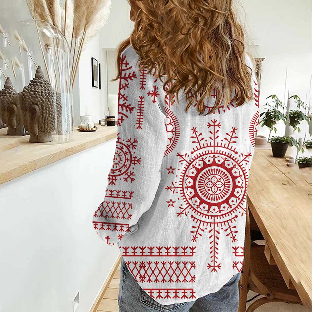 Croatia Sicanje Tattoo Kolo Inspired Women Casual Shirt - Wonder Print Shop