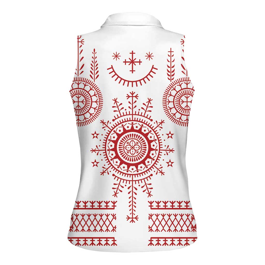 Croatia Sicanje Tattoo Kolo Inspired Women Sleeveless Polo Shirt - Wonder Print Shop