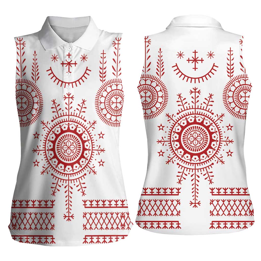 Croatia Sicanje Tattoo Kolo Inspired Women Sleeveless Polo Shirt - Wonder Print Shop