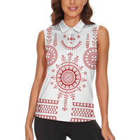 Croatia Sicanje Tattoo Kolo Inspired Women Sleeveless Polo Shirt - Wonder Print Shop