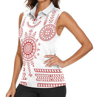 Croatia Sicanje Tattoo Kolo Inspired Women Sleeveless Polo Shirt - Wonder Print Shop