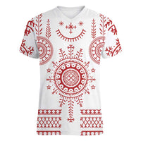Croatia Sicanje Tattoo Kolo Inspired Women V-Neck T-Shirt - Wonder Print Shop