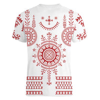 Croatia Sicanje Tattoo Kolo Inspired Women V-Neck T-Shirt - Wonder Print Shop
