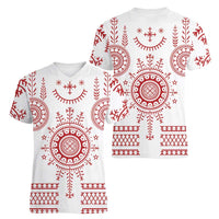 Croatia Sicanje Tattoo Kolo Inspired Women V-Neck T-Shirt - Wonder Print Shop