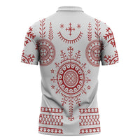 Croatia Sicanje Tattoo Kolo Inspired Zipper Polo Shirt - Wonder Print Shop
