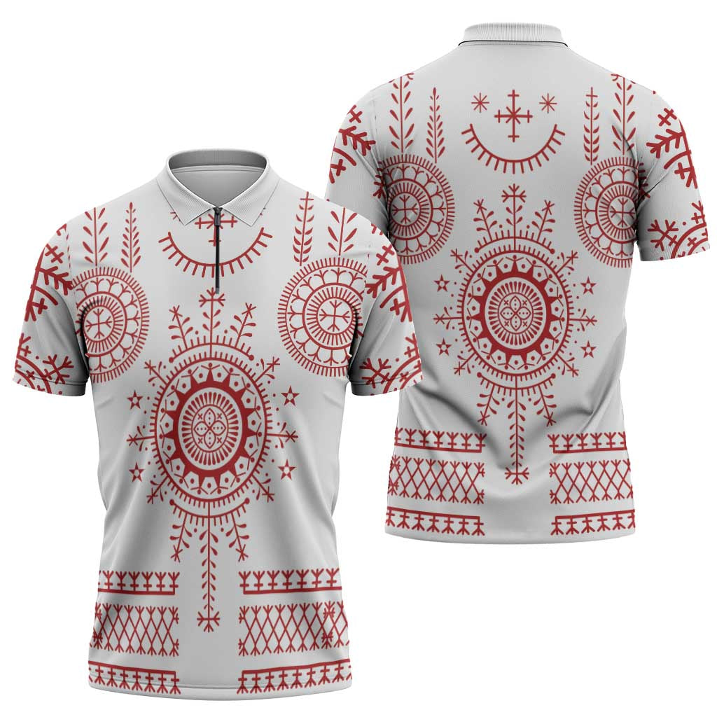 Croatia Sicanje Tattoo Kolo Inspired Zipper Polo Shirt - Wonder Print Shop