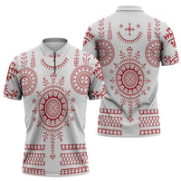 Croatia Sicanje Tattoo Kolo Inspired Zipper Polo Shirt - Wonder Print Shop