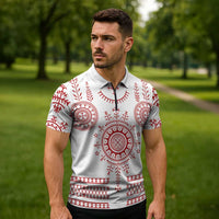 Croatia Sicanje Tattoo Kolo Inspired Zipper Polo Shirt - Wonder Print Shop
