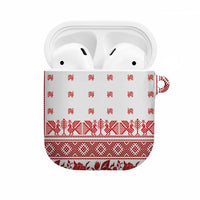 Antique Croatia Folk Embroidery Inspired Pattern AirPods Case Roses and Peacocks - Wonder Print Shop