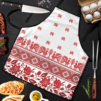 Antique Croatia Folk Embroidery Inspired Pattern Apron Roses and Peacocks - Wonder Print Shop