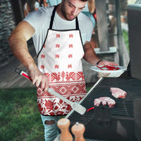 Antique Croatia Folk Embroidery Inspired Pattern Apron Roses and Peacocks - Wonder Print Shop