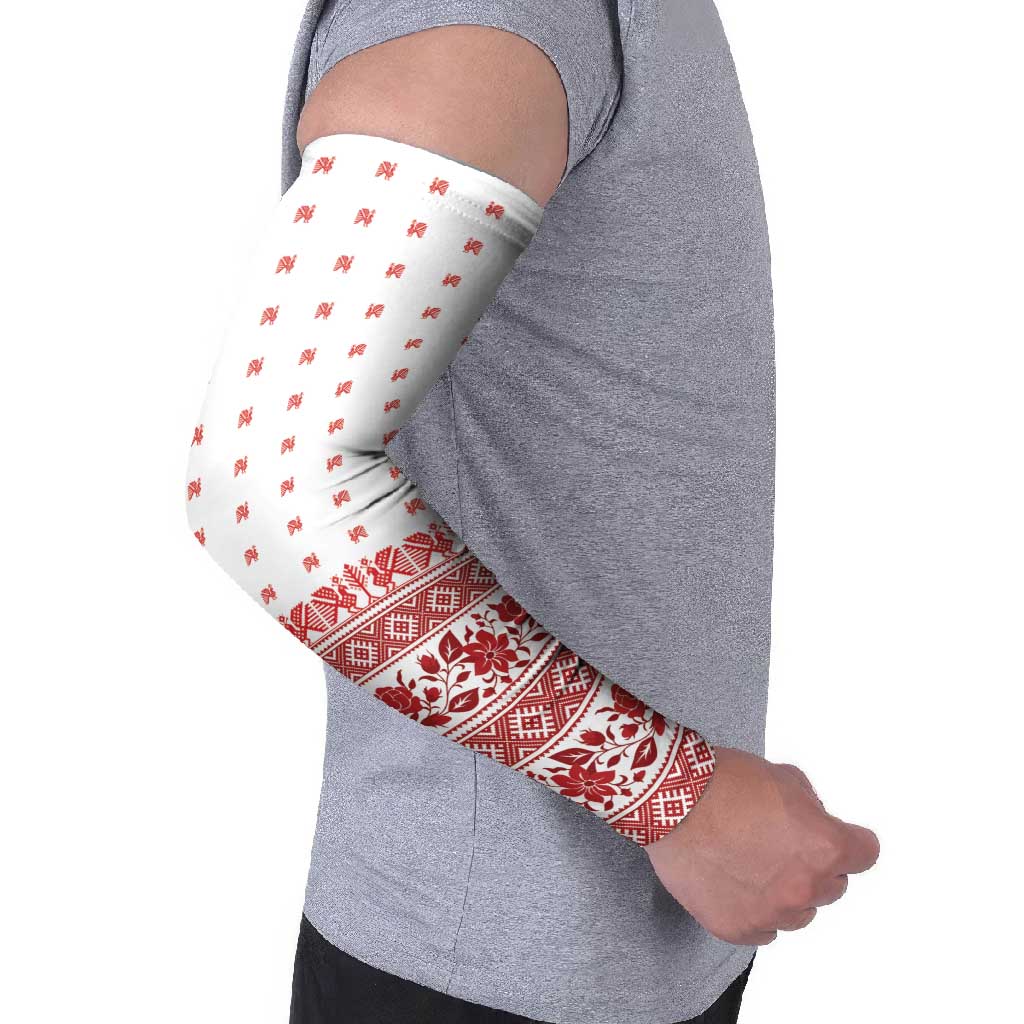 Antique Croatia Folk Embroidery Inspired Pattern Arm Sleeves Roses and Peacocks - Wonder Print Shop