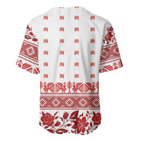 Antique Croatia Folk Embroidery Inspired Pattern Baseball Jersey Roses and Peacocks - Wonder Print Shop