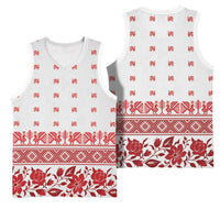 Antique Croatia Folk Embroidery Inspired Pattern Basketball Jersey Roses and Peacocks - Wonder Print Shop