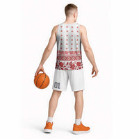 Antique Croatia Folk Embroidery Inspired Pattern Basketball Jersey Roses and Peacocks - Wonder Print Shop