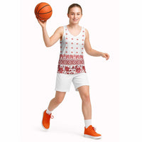 Antique Croatia Folk Embroidery Inspired Pattern Basketball Jersey Roses and Peacocks - Wonder Print Shop