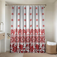 Antique Croatia Folk Embroidery Inspired Pattern Bathroom Set Roses and Peacocks - Wonder Print Shop