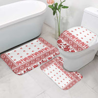 Antique Croatia Folk Embroidery Inspired Pattern Bathroom Set Roses and Peacocks - Wonder Print Shop