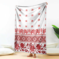Antique Croatia Folk Embroidery Inspired Pattern Blanket Roses and Peacocks - Wonder Print Shop