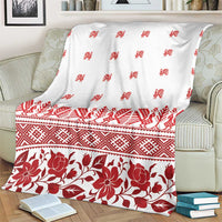 Antique Croatia Folk Embroidery Inspired Pattern Blanket Roses and Peacocks - Wonder Print Shop