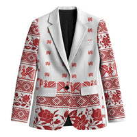 Antique Croatia Folk Embroidery Inspired Pattern Blazer Roses and Peacocks - Wonder Print Shop