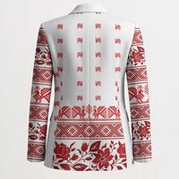 Antique Croatia Folk Embroidery Inspired Pattern Blazer Roses and Peacocks - Wonder Print Shop