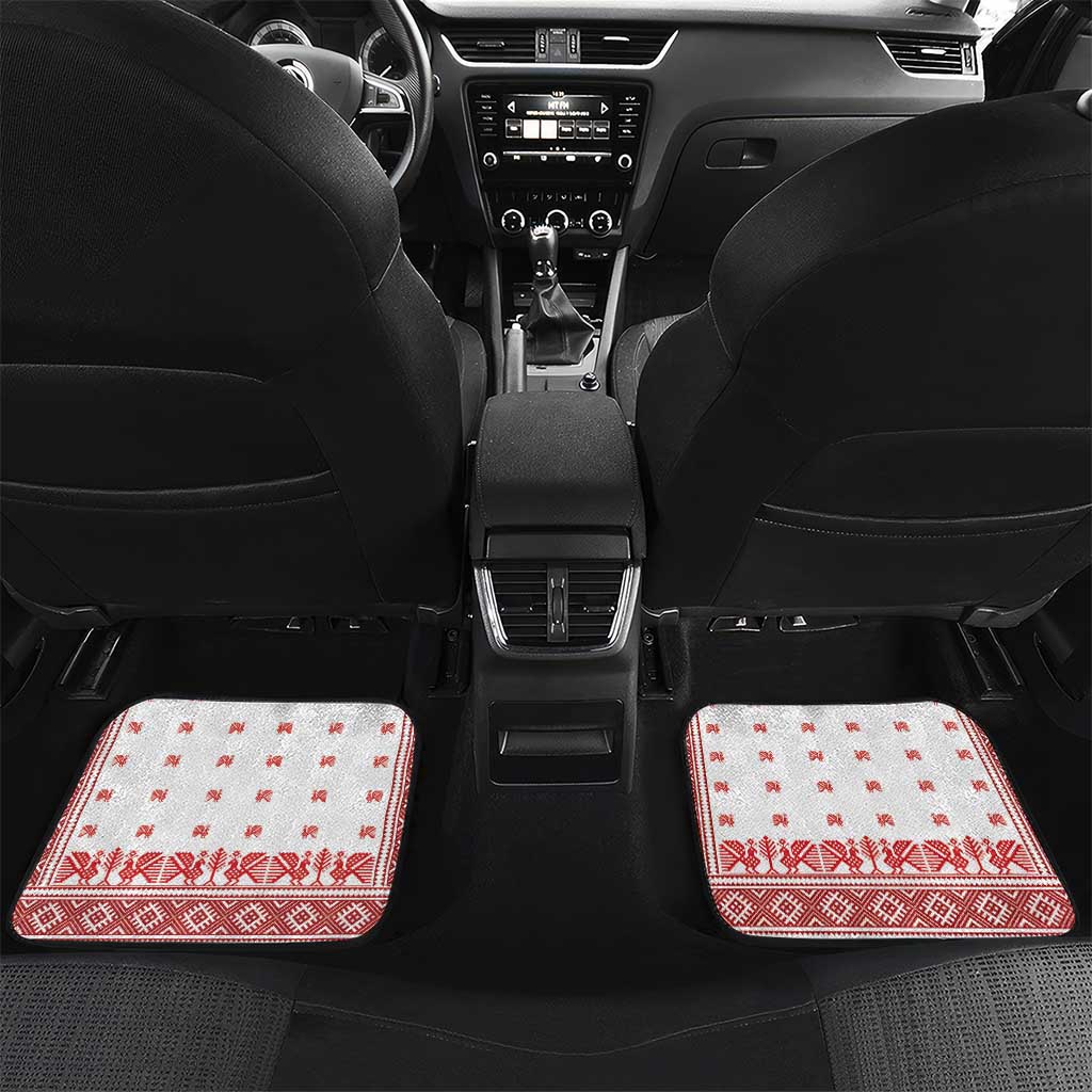 Antique Croatia Folk Embroidery Inspired Pattern Car Mats Roses and Peacocks - Wonder Print Shop