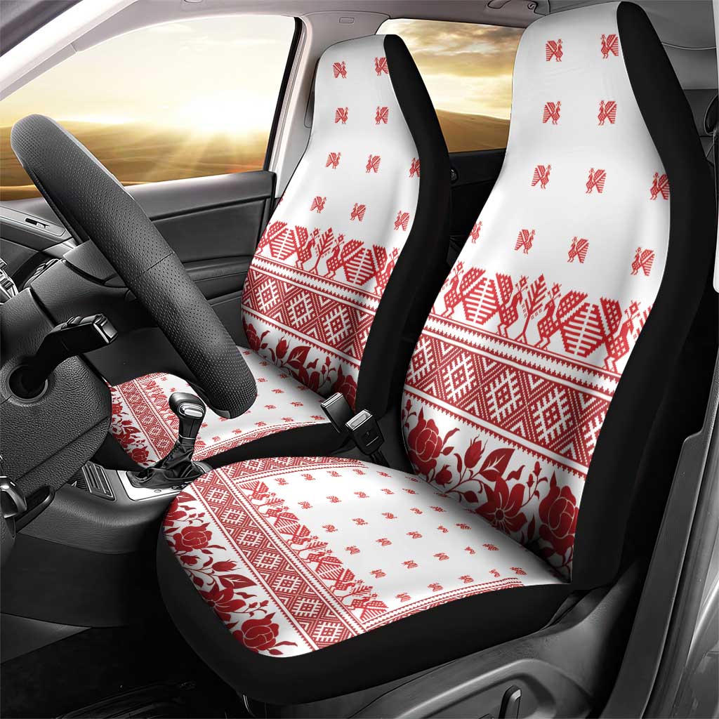 Antique Croatia Folk Embroidery Inspired Pattern Car Seat Cover Roses and Peacocks - Wonder Print Shop
