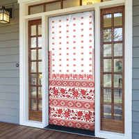 Antique Croatia Folk Embroidery Inspired Pattern Door Cover Roses and Peacocks - Wonder Print Shop