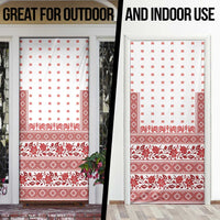 Antique Croatia Folk Embroidery Inspired Pattern Door Cover Roses and Peacocks - Wonder Print Shop