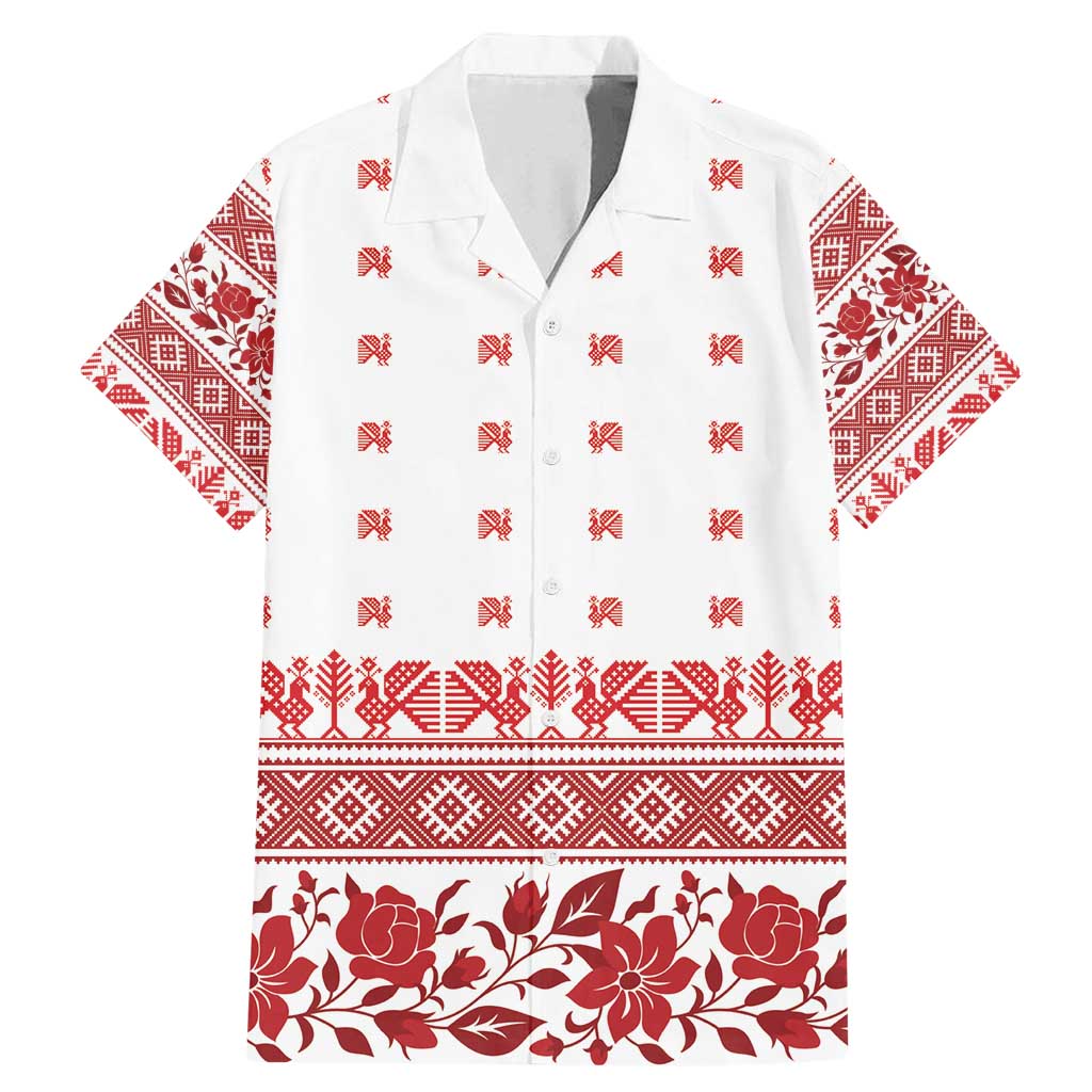 Antique Croatia Folk Embroidery Inspired Pattern Family Matching Mermaid Dress and Hawaiian Shirt Roses and Peacocks - Wonder Print Shop