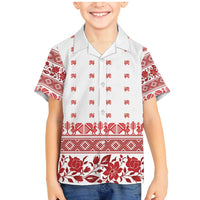 Antique Croatia Folk Embroidery Inspired Pattern Family Matching Mermaid Dress and Hawaiian Shirt Roses and Peacocks - Wonder Print Shop