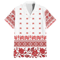 Antique Croatia Folk Embroidery Inspired Pattern Family Matching Off Shoulder Maxi Dress and Hawaiian Shirt Roses and Peacocks - Wonder Print Shop