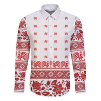 Antique Croatia Folk Embroidery Inspired Pattern Family Matching Puletasi and Hawaiian Shirt Roses and Peacocks - Wonder Print Shop