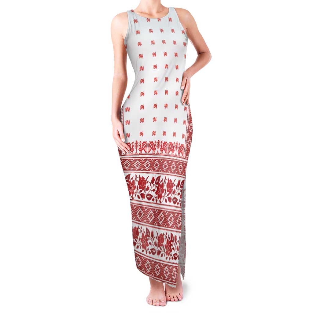 Antique Croatia Folk Embroidery Inspired Pattern Family Matching Tank Maxi Dress and Hawaiian Shirt Roses and Peacocks - Wonder Print Shop