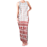 Antique Croatia Folk Embroidery Inspired Pattern Family Matching Tank Maxi Dress and Hawaiian Shirt Roses and Peacocks - Wonder Print Shop