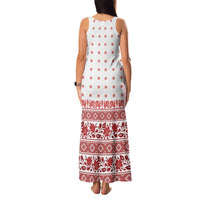 Antique Croatia Folk Embroidery Inspired Pattern Family Matching Tank Maxi Dress and Hawaiian Shirt Roses and Peacocks - Wonder Print Shop