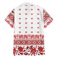 Antique Croatia Folk Embroidery Inspired Pattern Hawaiian Shirt Roses and Peacocks - Wonder Print Shop