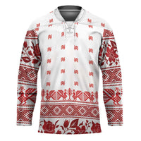 Antique Croatia Folk Embroidery Inspired Pattern Hockey Jersey Roses and Peacocks - Wonder Print Shop
