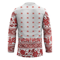 Antique Croatia Folk Embroidery Inspired Pattern Hockey Jersey Roses and Peacocks - Wonder Print Shop