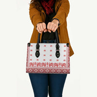 Antique Croatia Folk Embroidery Inspired Pattern Leather Bag Roses and Peacocks - Wonder Print Shop