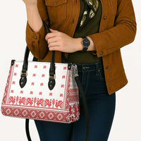 Antique Croatia Folk Embroidery Inspired Pattern Leather Bag Roses and Peacocks - Wonder Print Shop