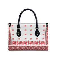 Antique Croatia Folk Embroidery Inspired Pattern Leather Bag Roses and Peacocks - Wonder Print Shop