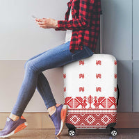 Antique Croatia Folk Embroidery Inspired Pattern Luggage Cover Roses and Peacocks - Wonder Print Shop