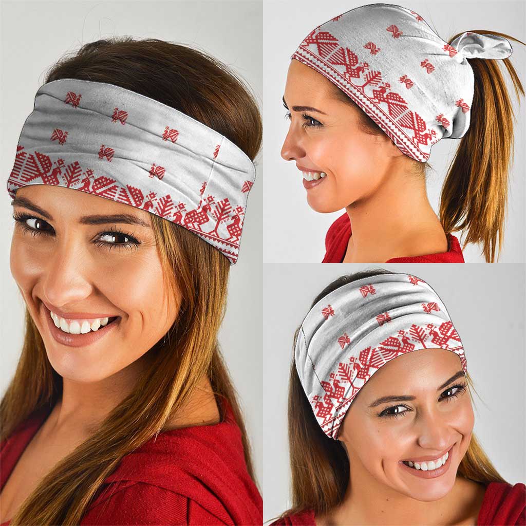 Antique Croatia Folk Embroidery Inspired Pattern Neck Gaiter Roses and Peacocks - Wonder Print Shop