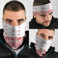 Antique Croatia Folk Embroidery Inspired Pattern Neck Gaiter Roses and Peacocks - Wonder Print Shop