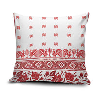 Antique Croatia Folk Embroidery Inspired Pattern Pillow Cover Roses and Peacocks - Wonder Print Shop